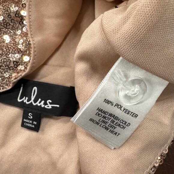 NWT Lulus Alicia Rose Gold Sequin Ruffled Two-Piece Dress - Picture 7 of 10